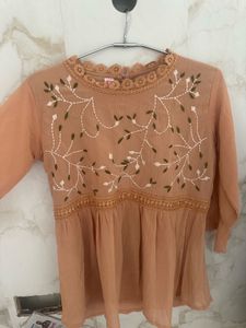 Simple Orange Casual Top