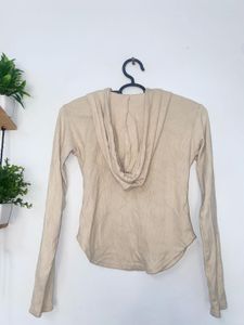 long sleeve beige top