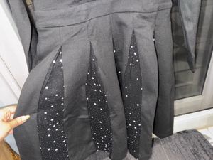 Black Plated Dress For Women