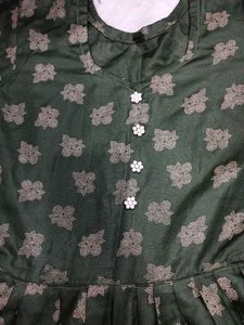 Floral Print Anarkali Dress With Bracelet Free