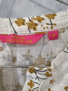 Off White Floral Kurta