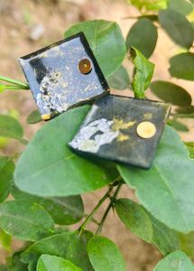 Black And Blue Set Of 2 Resin Earrings New
