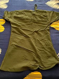 Olive Green Cartoon T-Shirt