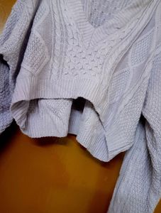Korean Lavender Cropped Sweater