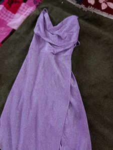 Purple Lace-Up Back Dress