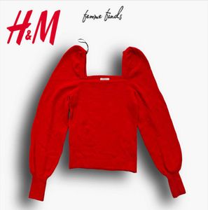 Red H&M Long Sleeve Top