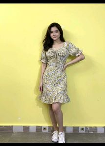 Floral Mini Dress - Puff Sleeve