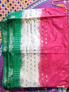A Tri Color Saree One Two Time Used
