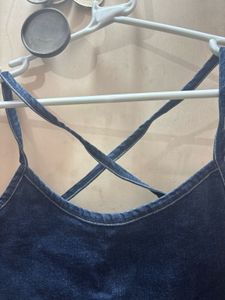 Denim Blue Criss-Cross Cami Top