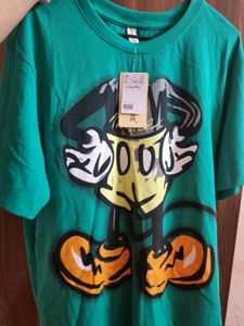 Green Mickey Mouse Graphic Tee