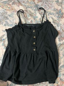 American Eagle Black Button-Front Cami