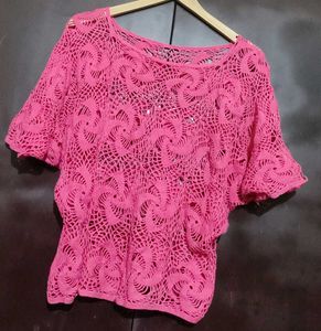 Pink Crochet Top For 38 Bust