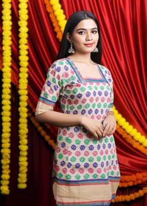 Floral Print Short Kurta
