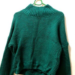Long Sleeves Dark Green Sweater