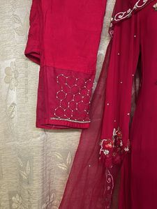 Red Embroidered Salwar Kameez