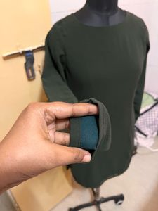 Elegant Olive Green Long Sleeve Top