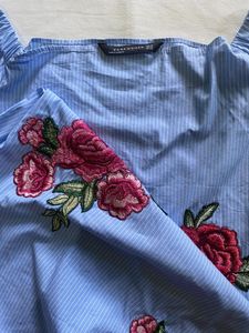 ZARA Floral Embroidered Dress