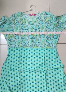 Bright Cyan Blue Kurta