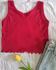 Raspberry Ribbed Tank Top