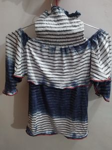 Women High Neck Off Shoulder Top
