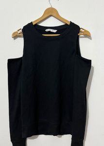 Black Cold Shoulder Top
