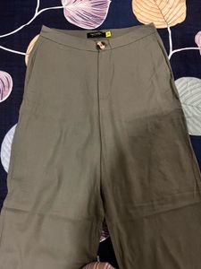 Olive Green Wide Leg Pants mid rise