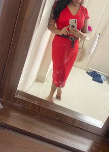 Deep Red Bodycon Dress