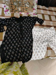 Black And White Kurta Set