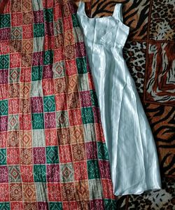 White Anarkali Kurta 2 mtr flare