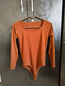 Brown Long Sleeve Bodysuit