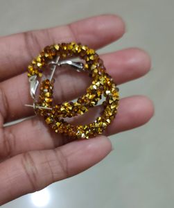 Golden Crystal Hoops🆕