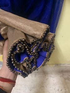 Navy Blue Gown Suit With Chunni