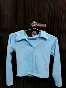 Cute Baby Blue Long Sleeve Top