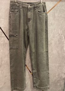 Nuon Grey Washed Relaxed Fit Jeans