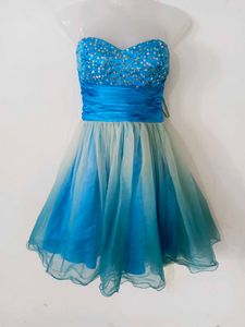 Blue Sequin Party Dress