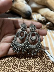 Oxidized Silver Earrings Set