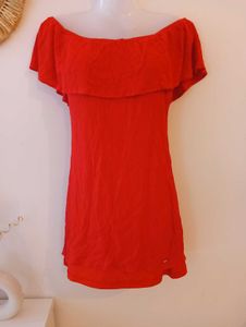Authentic GUESS Off Shoulder Red Bardot Dress