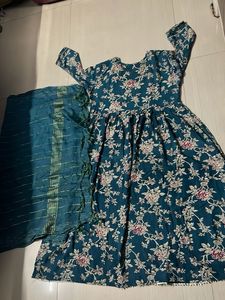 Floral Print Naira Suit Set With Dupatta