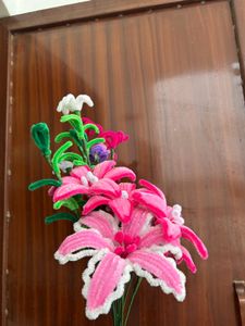 Pink Lily Pipe Cleaner Flower bouquet 🌷