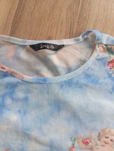 Angel Print Mesh Top