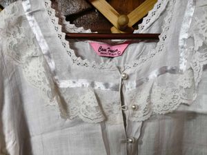 Vintage Lace Trimmed Blouse