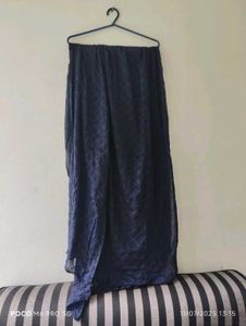 Navy Blue Sheer Overlay