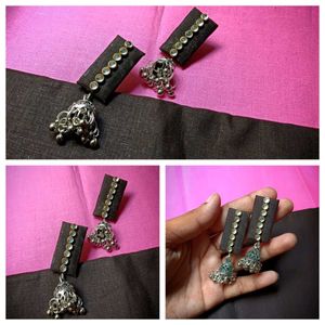Silver Jhumka Earrings