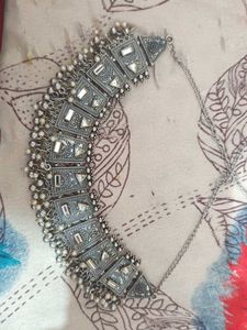 Oxidized Silver Statement Necklace