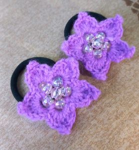 Crochet Purple 💜 Flower Hairbands