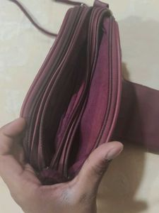 Burgundy Quilted Crossbody Bag