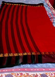 Elegant Red Saree 3