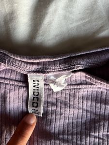 Lavender Fitted Crop Top