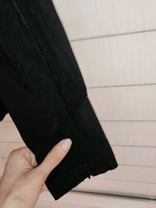 ZARA black trouser leggings stretch high waist