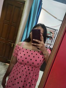 Beautiful Off shoulder Polka Dot Dress